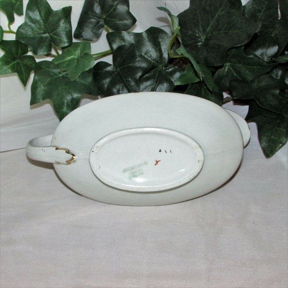 Vintage Gravy Boat J & G MEAKIN Pink Roses Scrolls England Cottagecore - Picture 4 of 8